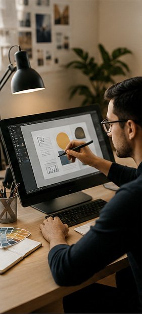 Creative designer developing a digital marketing concept